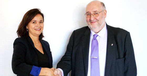 Mª José Navarro, directora general de Easyfairs Iberia y Ramón Vázquez, presidente de ACTE.