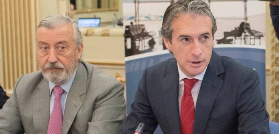 Íñigo de la Serna, ministro de Fomento (dcha) y Julio Gómez-Pomar, secretario de Estado de Infraestructuras, Transporte y Vivienda.