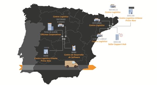 Infraestructuras de Amazon en España.