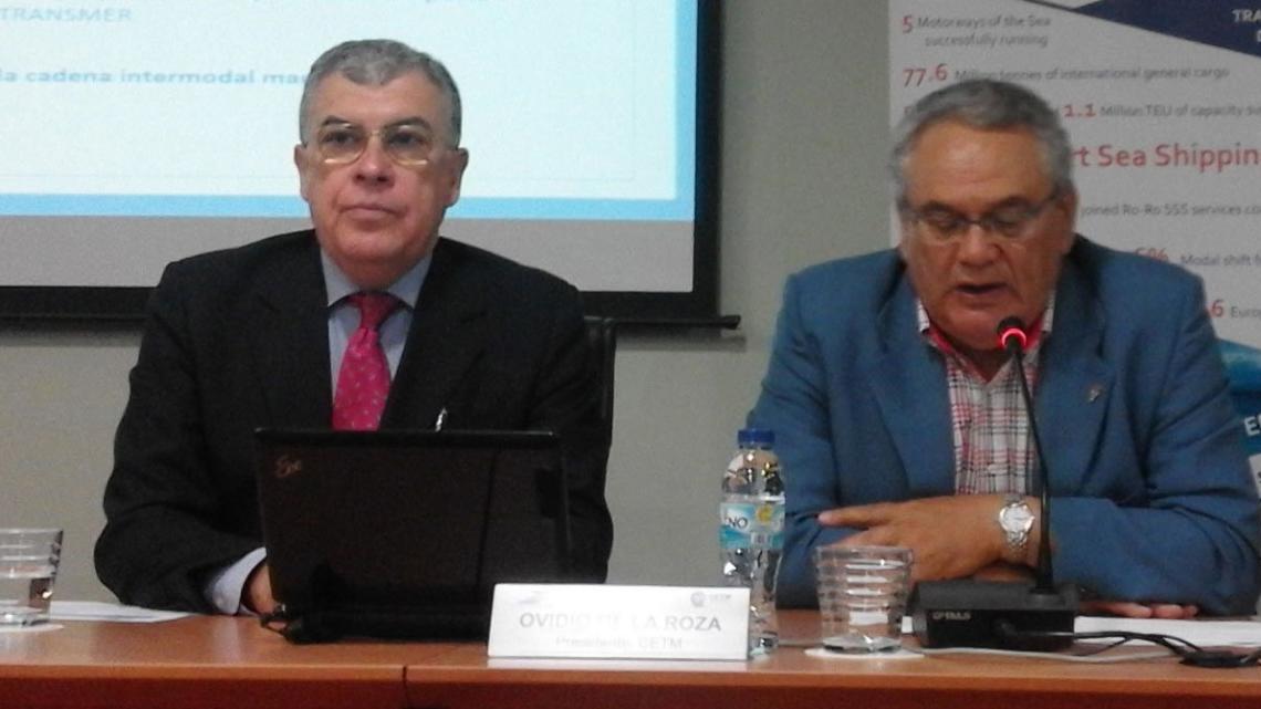 Ovidio de la Roza, presidente de CETM y del Comité Nacional del Transporte por Carretera y Manuel Carlier, presidente de la SPC Spain.