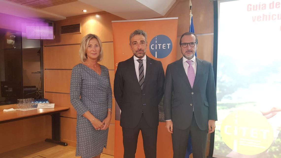 De izquierda a derecha: Ann Westman, representante de la Comisión Europea, Javier Ruíz, viceconsejero de Economía y Competitividad de la Comunidad de Madrid y Francisco Aranda, vicepresidente de CITET.