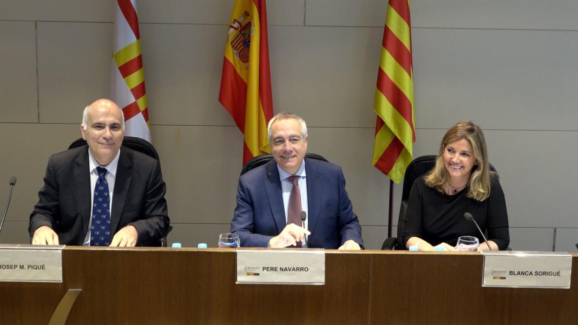 De izquierda a derecha: Josep Miquel Piqué, Pere Navarro y Blanca Sorigué.