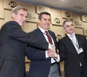 De derecha a izquierda, Pere Roca, Luis Socconini y Juan Ramón Rodriguez