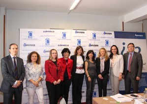 De izquierda a derecha: José Estrada, Pilar Callejas, Lourdes Soto, Remedios Parra, Mª José Tébar, Carolina Rodríguez, Eloísa García-Moreno, Laura Nador y Jordi Campabadal.