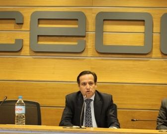 Juan Pablo Lázaro, presidente de CEIM y de UNO, en la sede de CEOE.