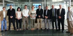 Los representantes de Yucatán y PLAZA, durante la reunión mantenida en Zaragoza (España).