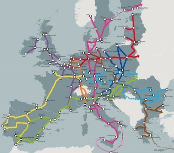 Corredores europeos de transporte.